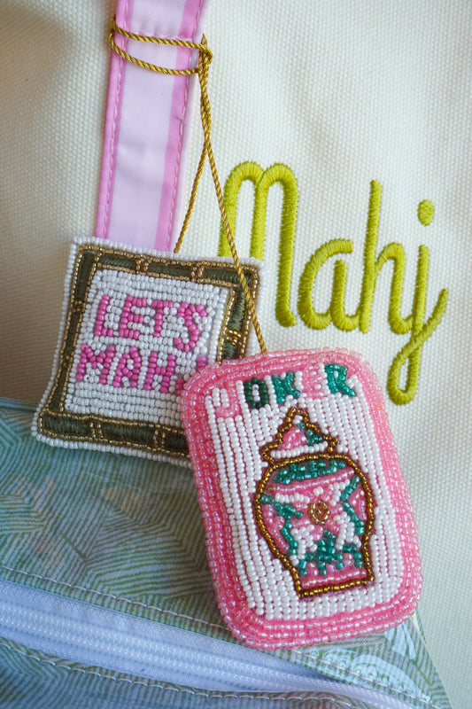 Mahjong Beaded Bag Charms
