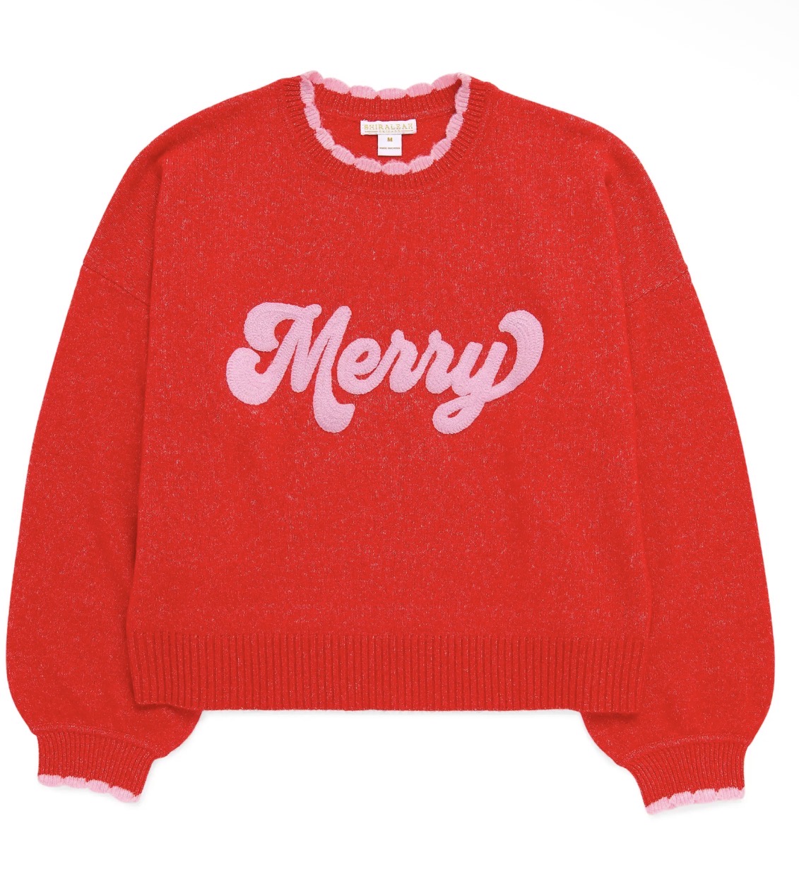 Merry Scallop Trim Relaxed Sweater