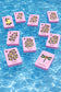 Floating Mahjong Tiles in Floral Pink for the Pool