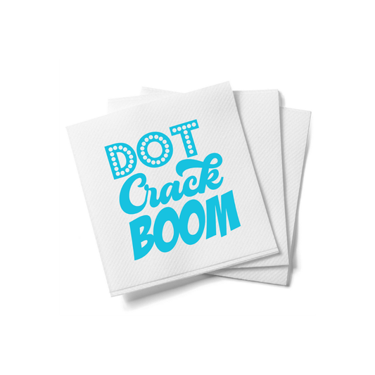 Dot Crack Bam Mahjong Cocktail Napkins Aqua | Set of 20