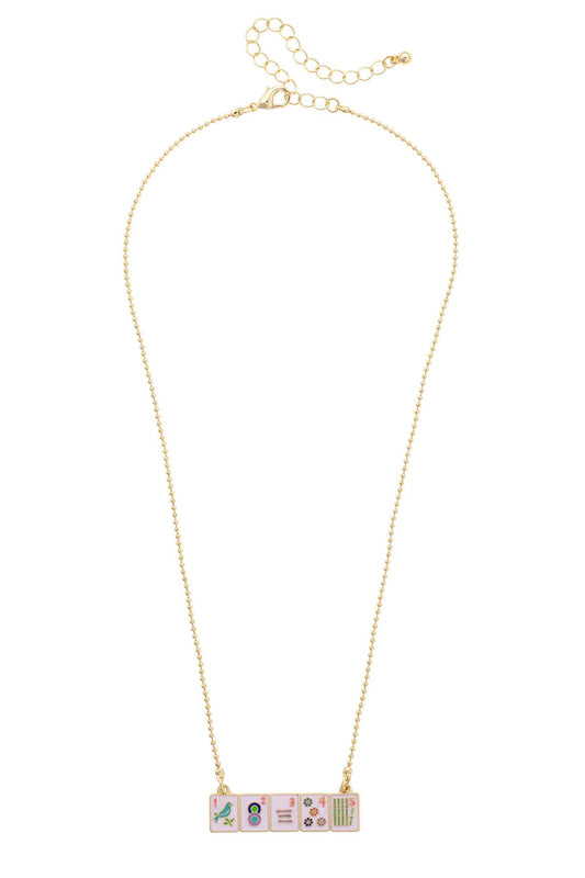 Enamel Tile Wall Necklace