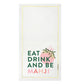 Eat Drink and Be Mahji Ceramic Guest Napkin Tray + Napkins