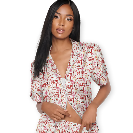 Christmas Mahjong Short Pajama Set