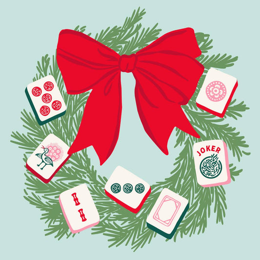 Holiday Mahjong Wreath Napkins