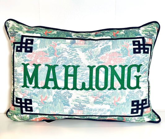 Asian Garden Mahjong Pillow