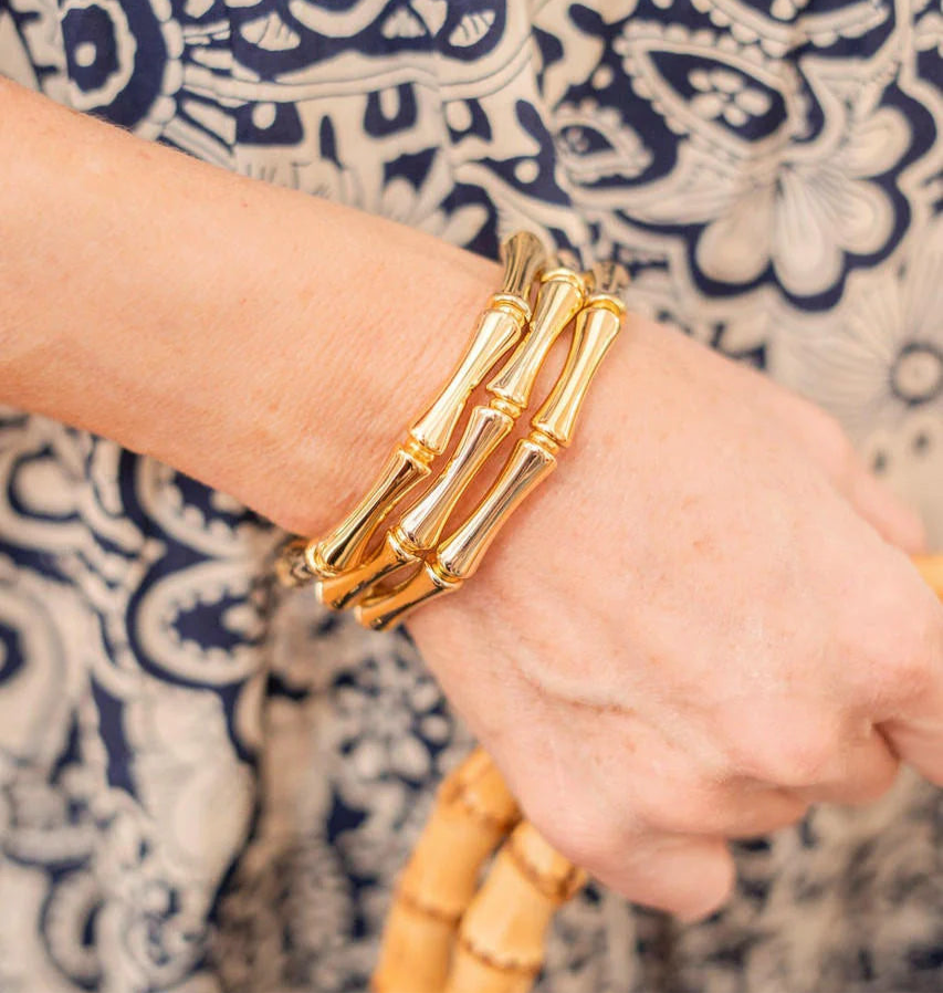 Lucy Gold Bamboo Acrylic Bracelet