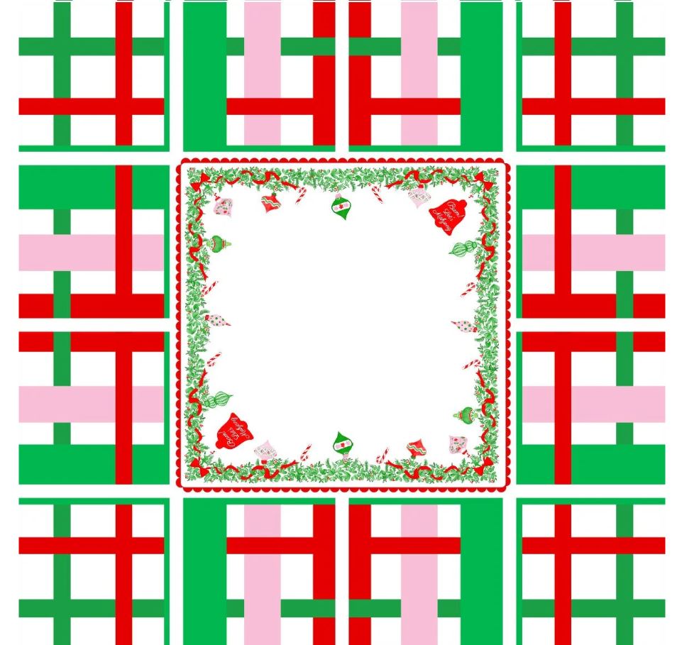 Pink Holly Jolly Christmas Mahjong Set