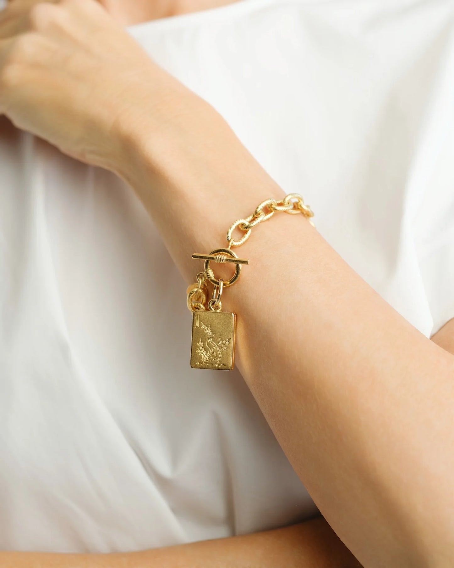 1 Bam Bird Mahjong Tile Bracelet