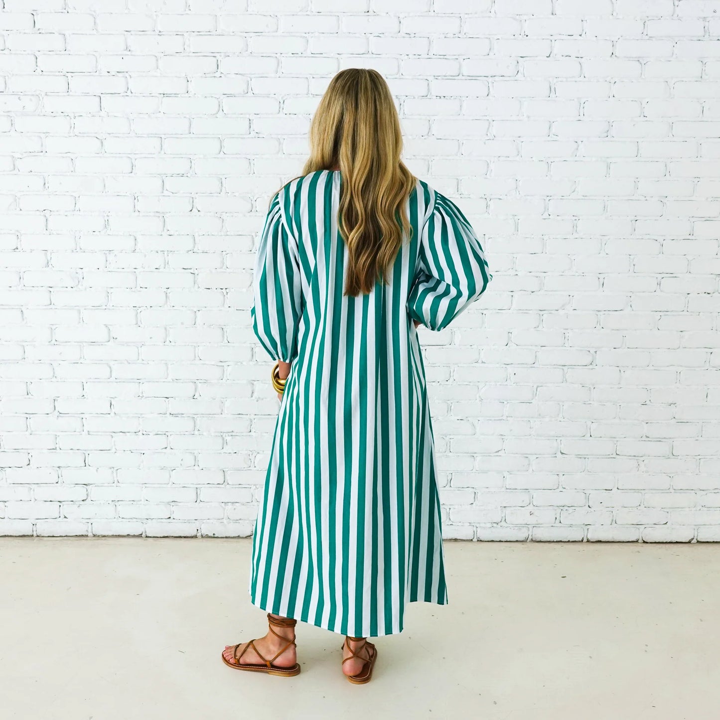 Green Stripe Cabana Dress