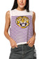 Queen of Sparkles Licensed LSU Mascot Striped Knit Tank