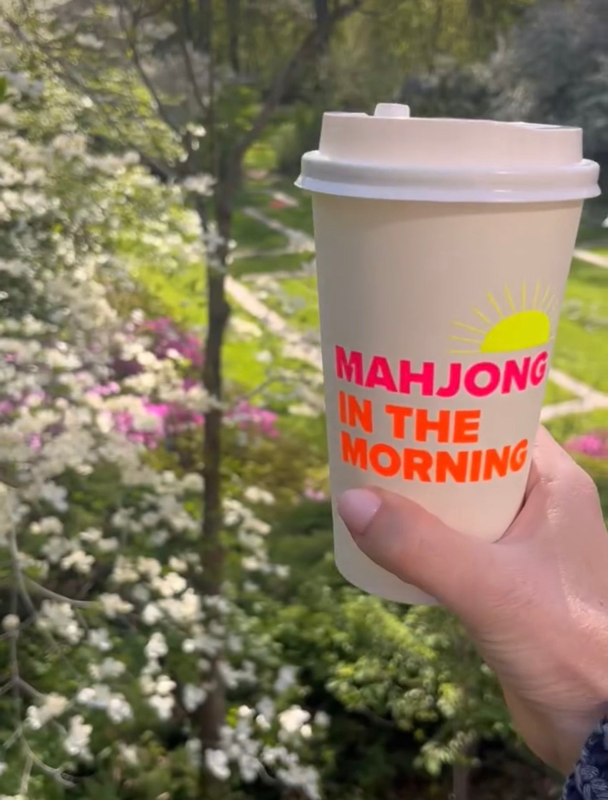 Mahjong in the Morning Paper Coffee Cups