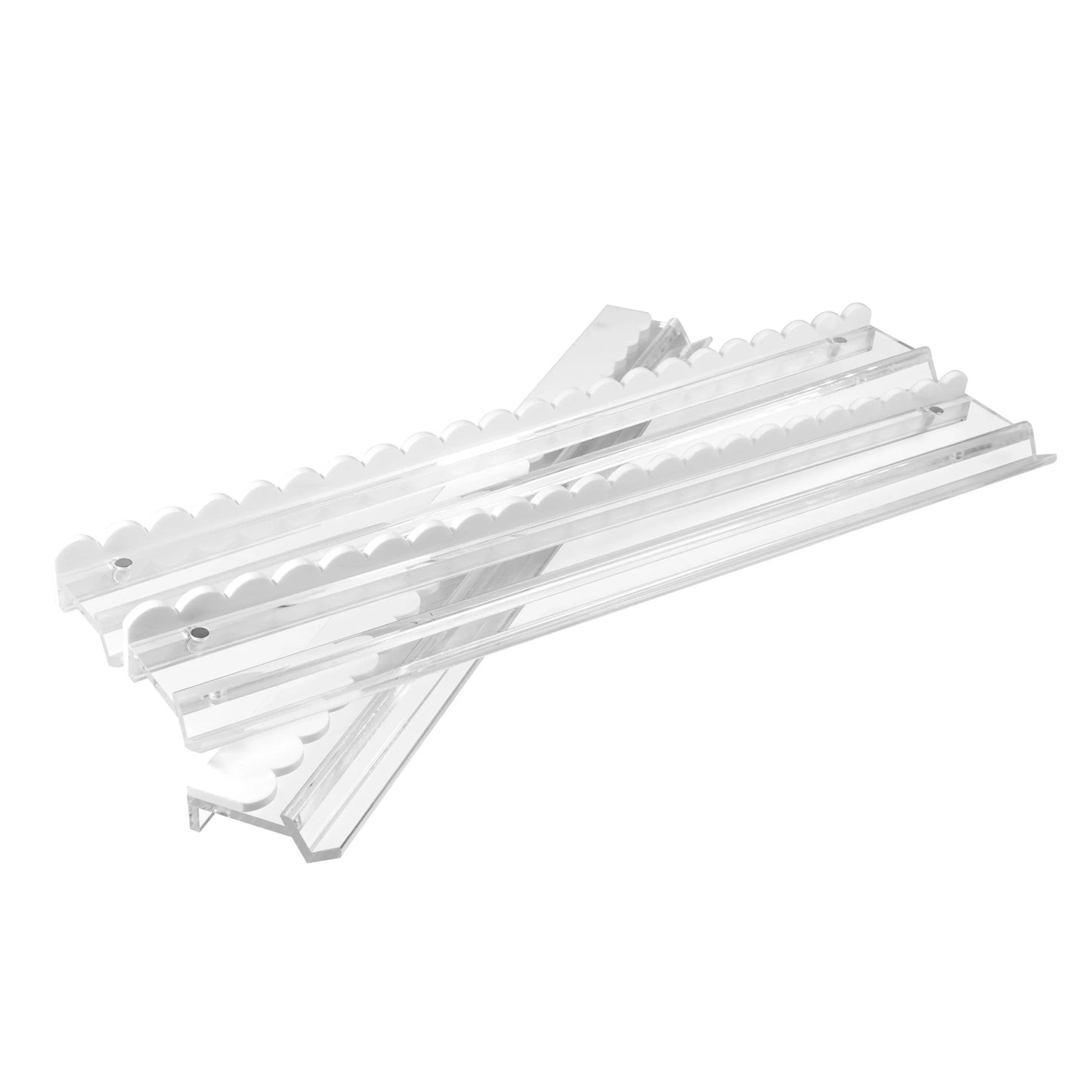 Scalloped and Clear Acrylic Rack and Pusher Set of 4
