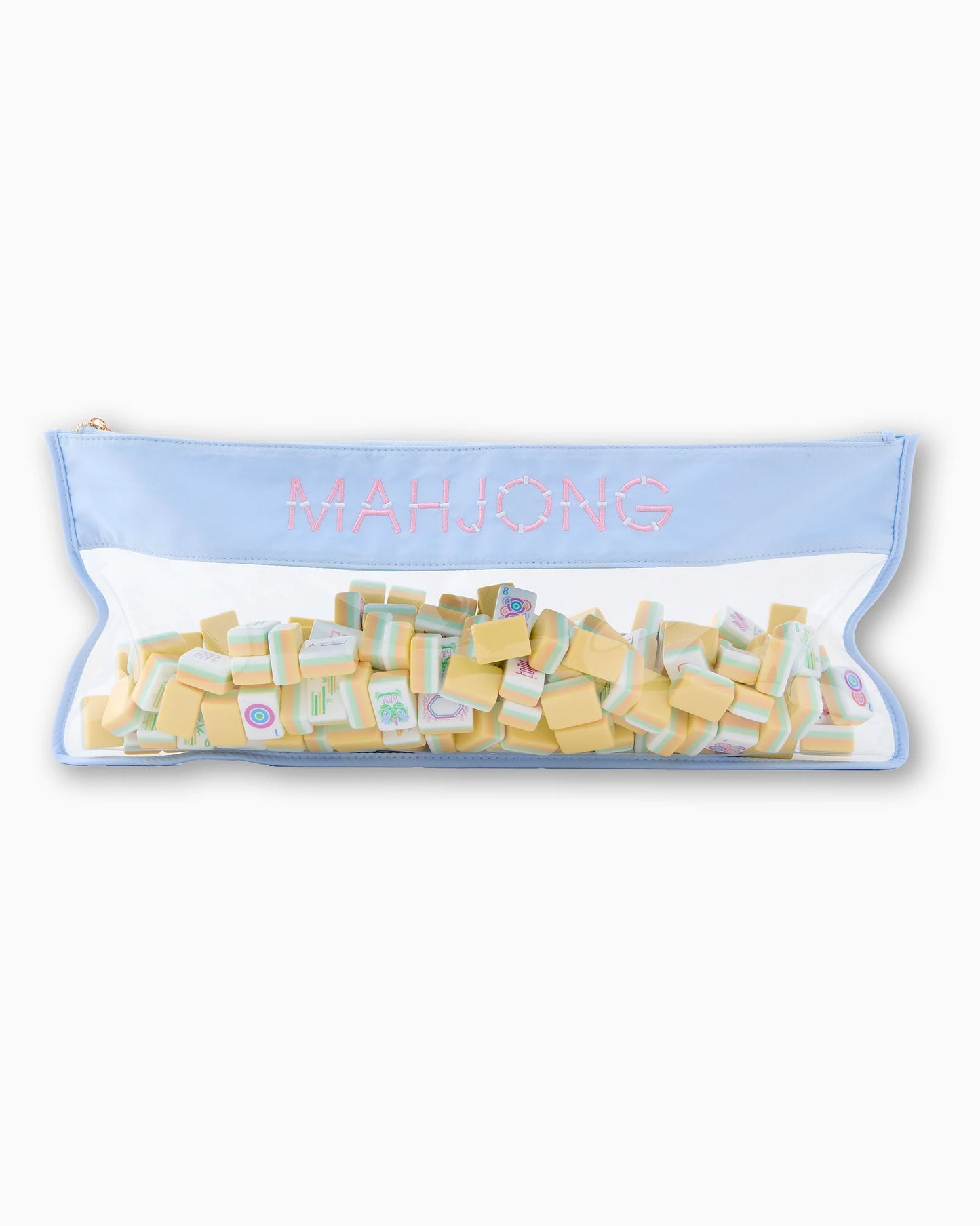 Light Blue Bamboo Mahjong Tile Bag