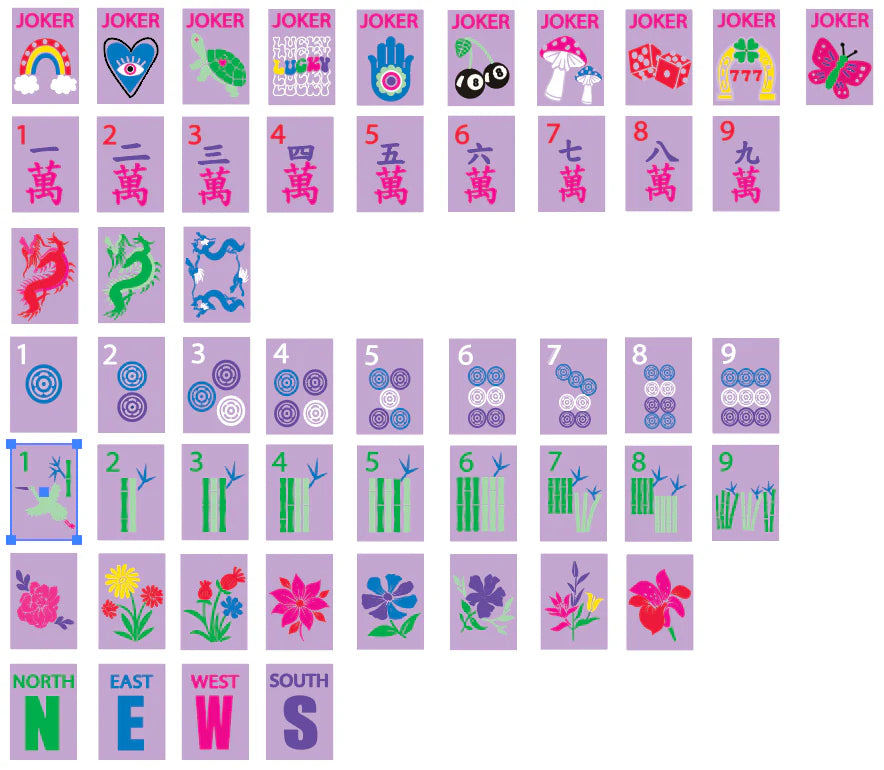 Lucky Charm Luck Lavender Grey Tiles