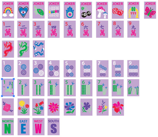 Lucky Charm Luck Lavender Grey Tiles