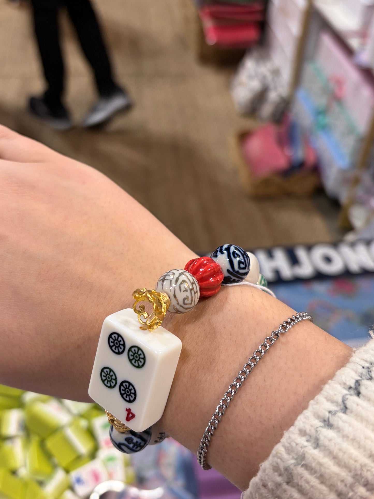 Mahjong Christmas Tile Bracelet