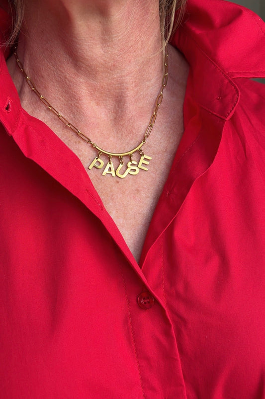 Pause Charm Necklace