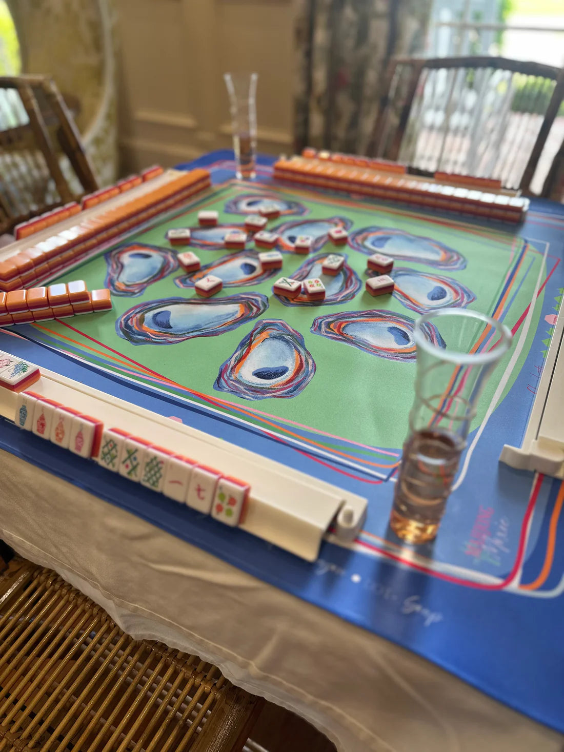 Oyster Confetti Mahjong Mat