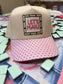 Pink Polka dot Let's Mahj Patch Hat