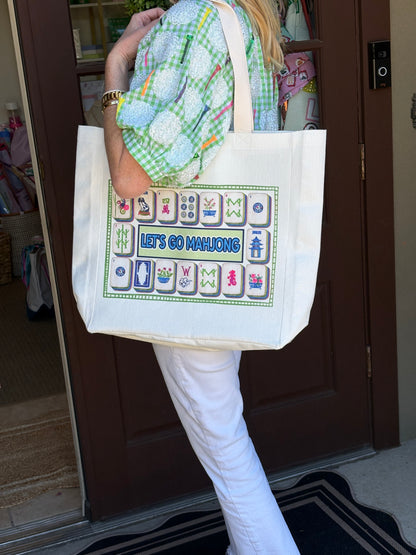 Let's Go Mahjong Logo Tote Bag
