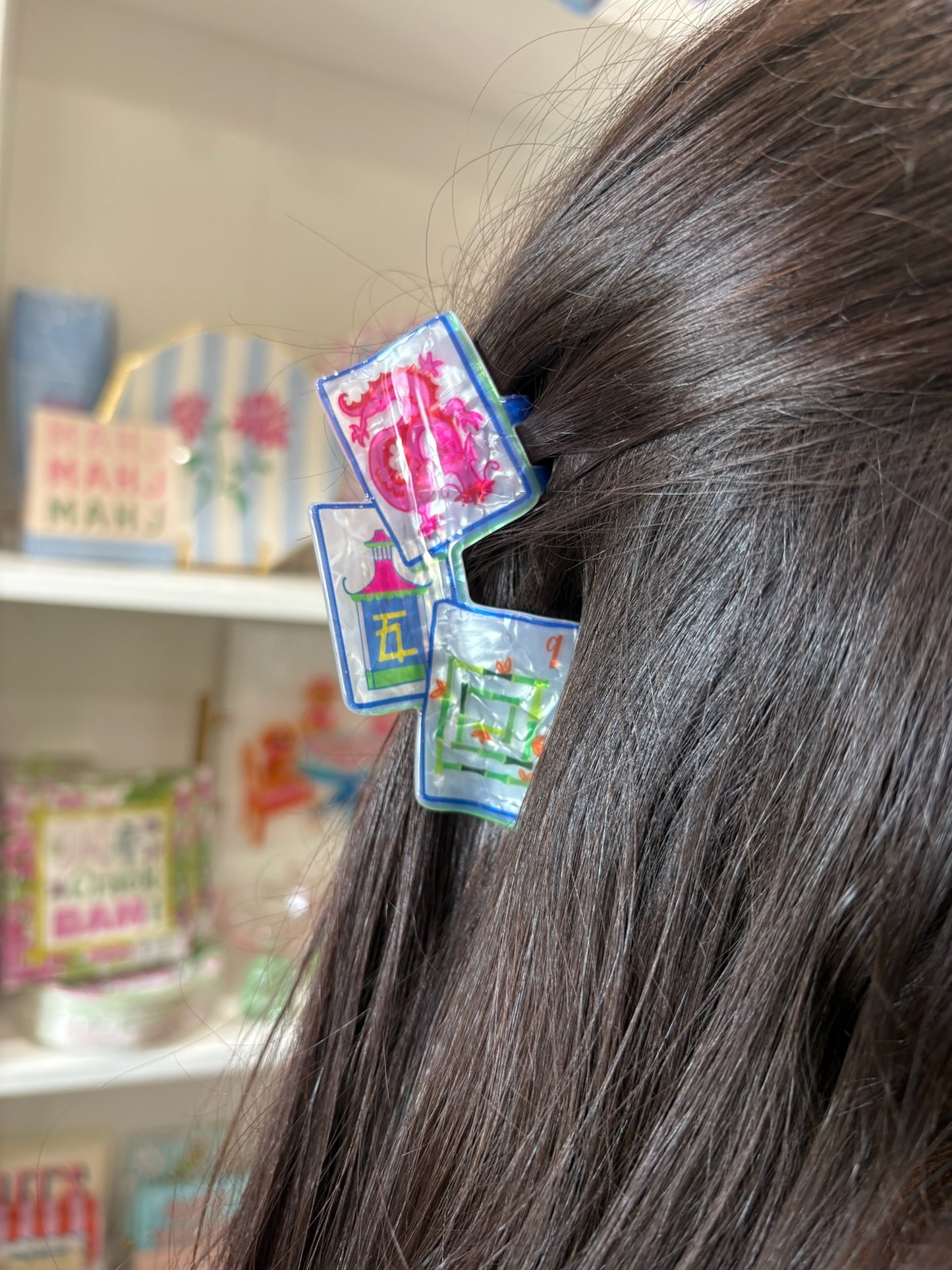 Mahjong Hair Clip