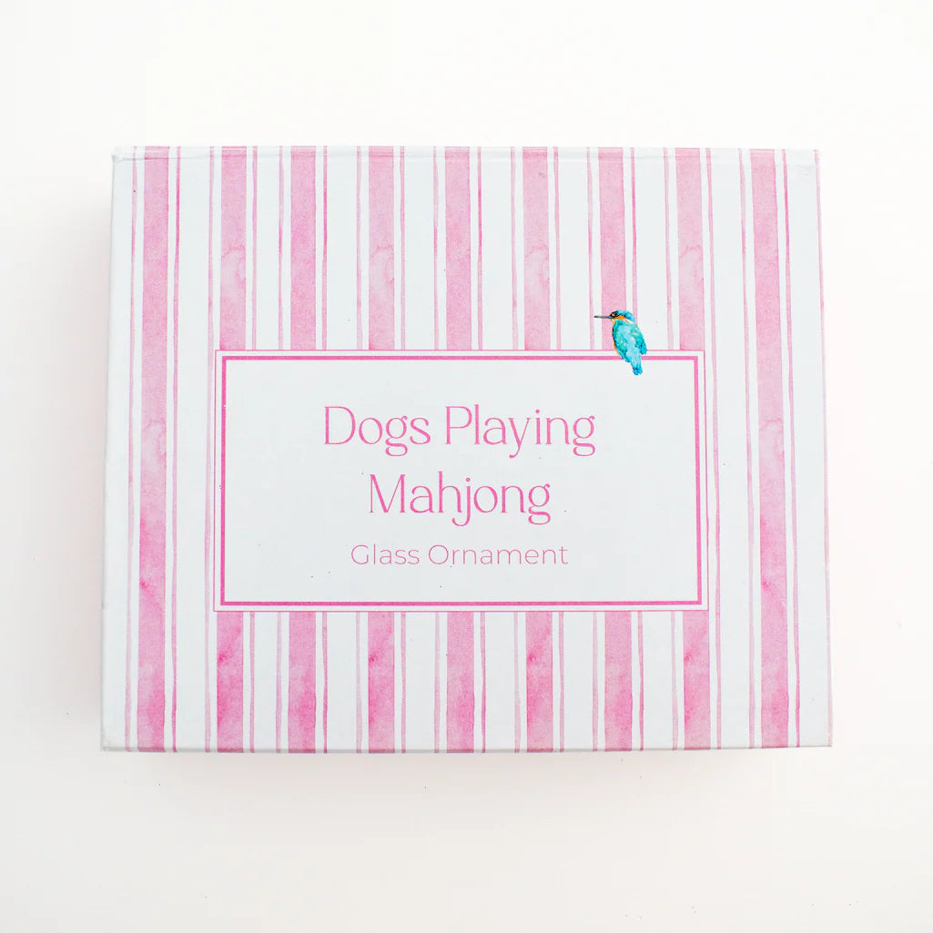 Dogs Playing Mahjong Ornament