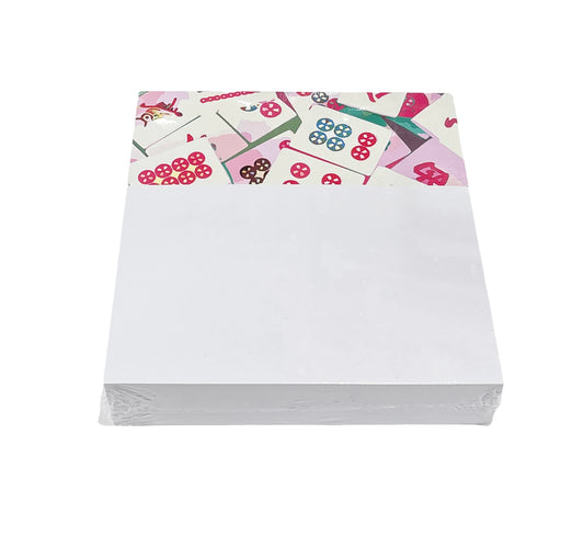 Pink Mahjong Tiles Note Pad with Acrylic Holder