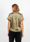 Hera Satin Half Zip Top - Medium Khaki