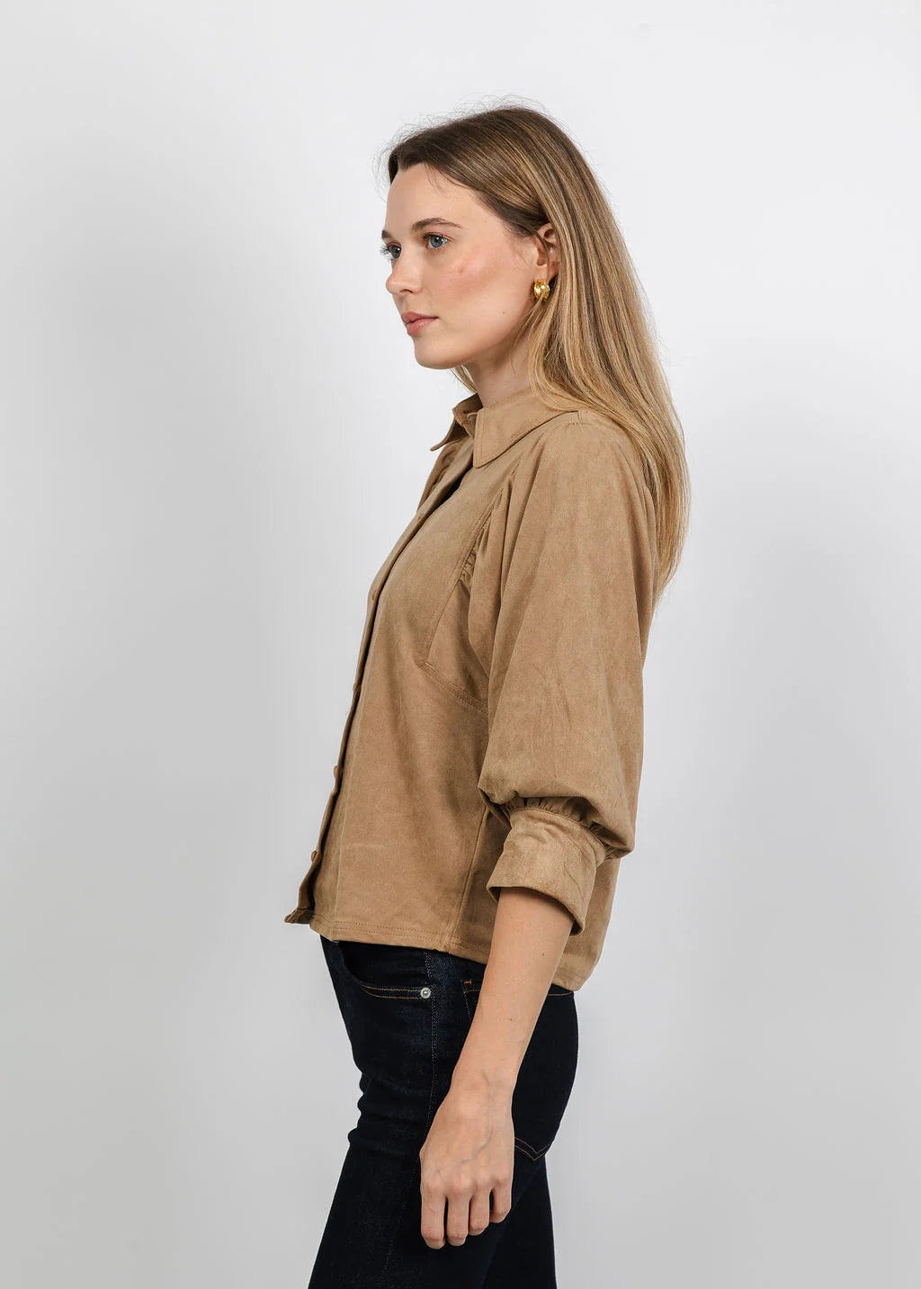 Yuna Suede Blouse - Chamois