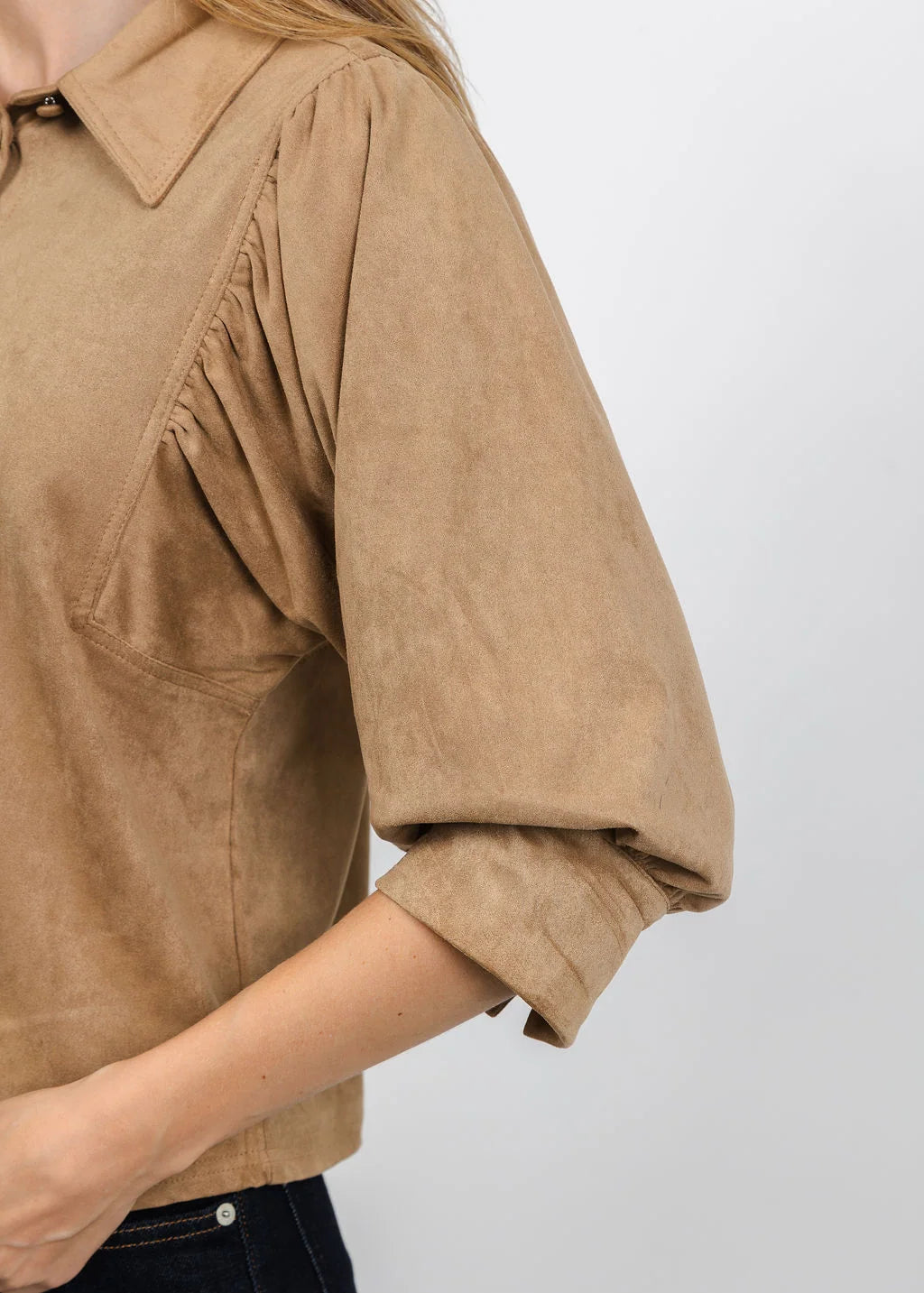 Yuna Suede Blouse - Chamois