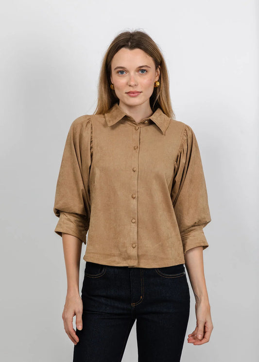 Yuna Suede Blouse - Chamois