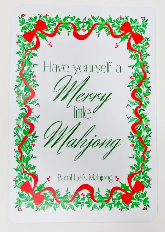 Red Holly Jolly Christmas Mahjong Set