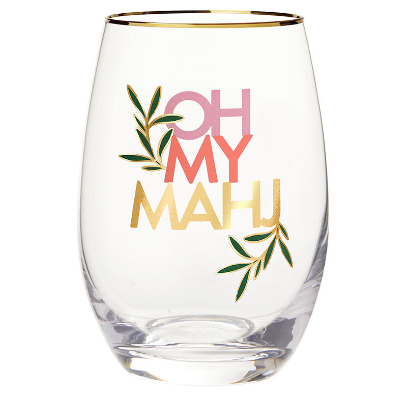 Oh My Mahj Stemless Wine Glass