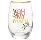 Oh My Mahj Stemless Wine Glass