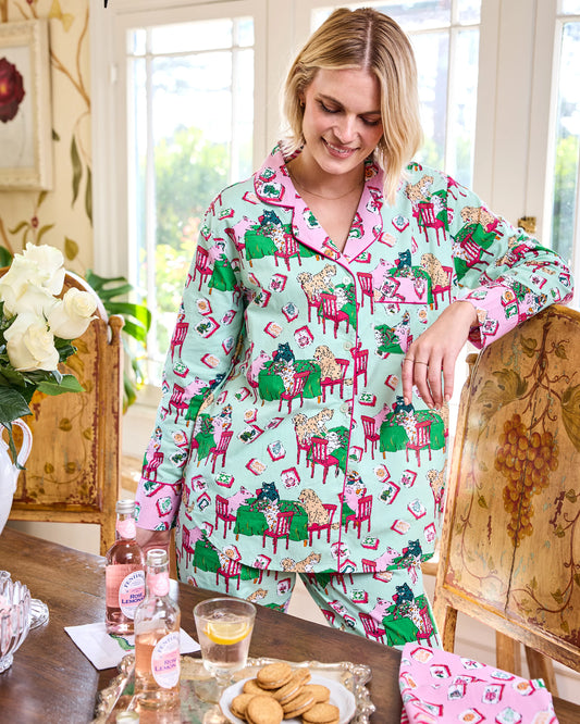Mahjong Menagerie Long Pajama Set