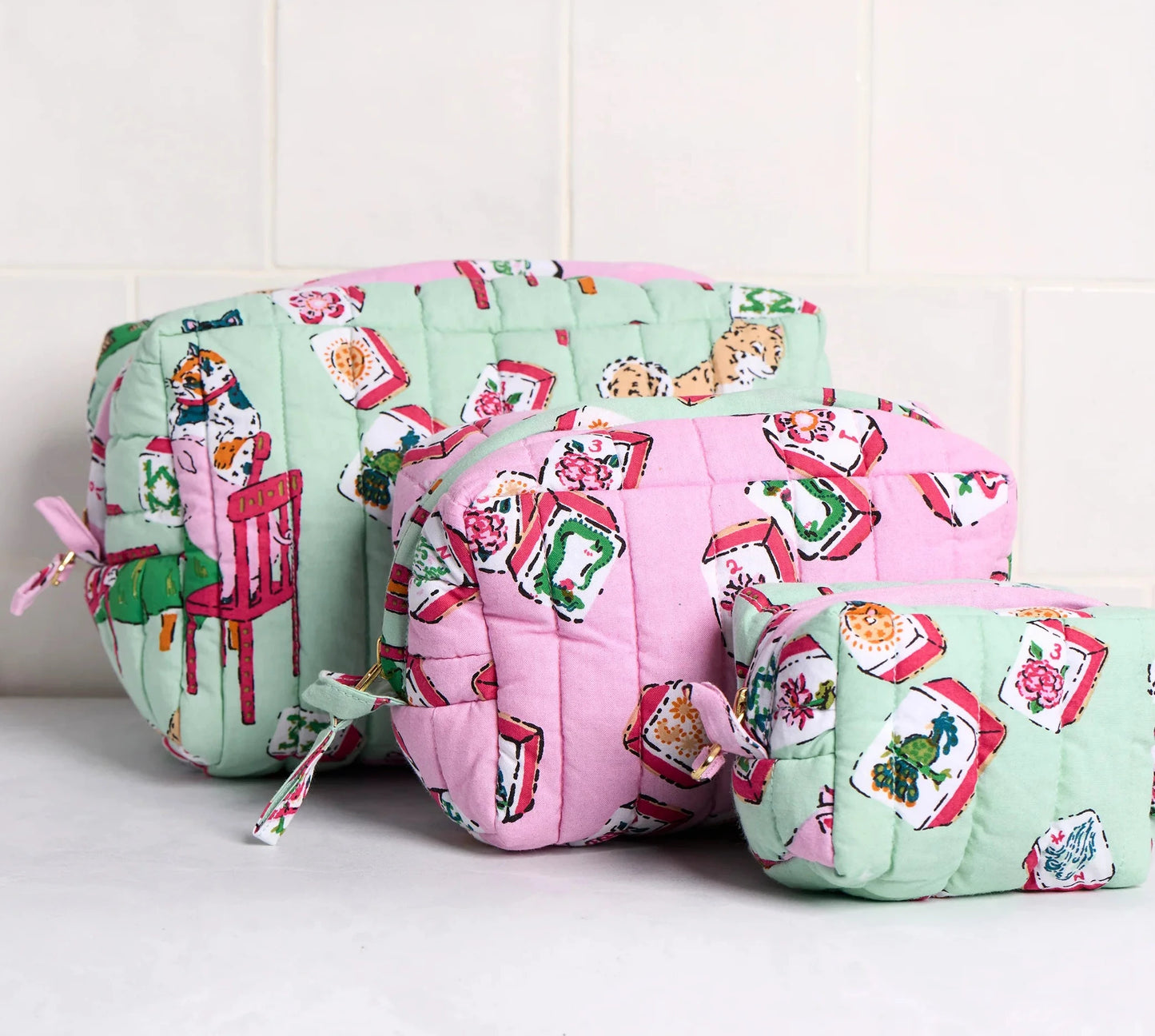 Mahjong Menagerie Pouch Set