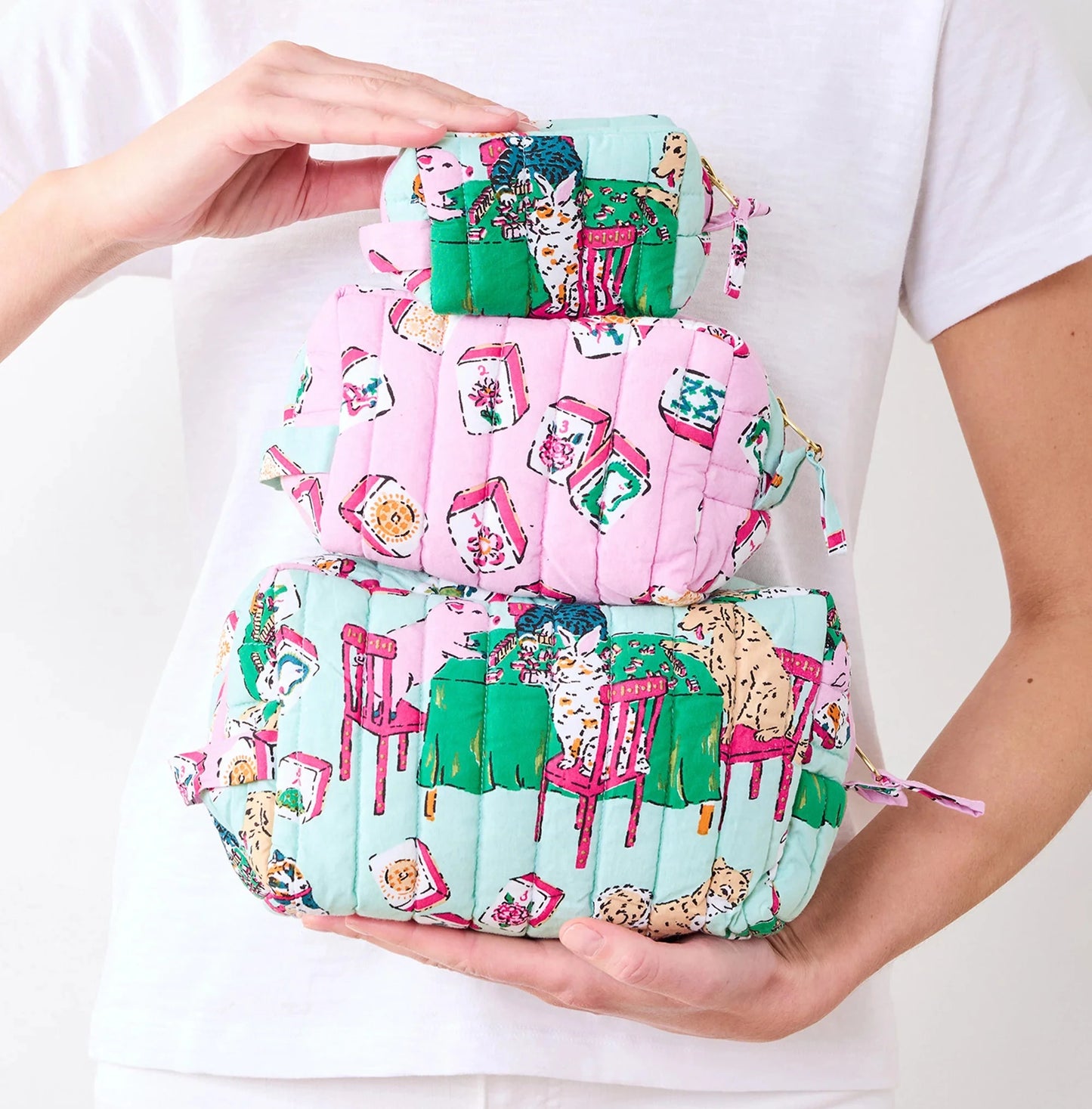 Mahjong Menagerie Pouch Set