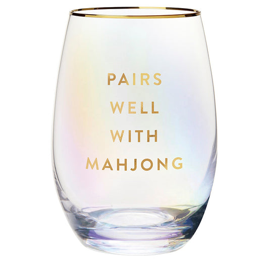 Pairs Well With Mahj Stemless Wine Glass