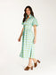 Gretchen Dress in Sprig & Sky Grassclotch