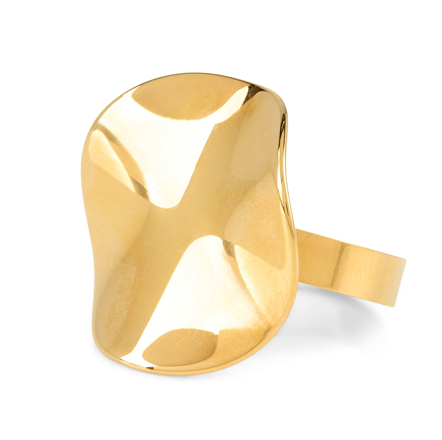 Gold Mirrored Disc Ring