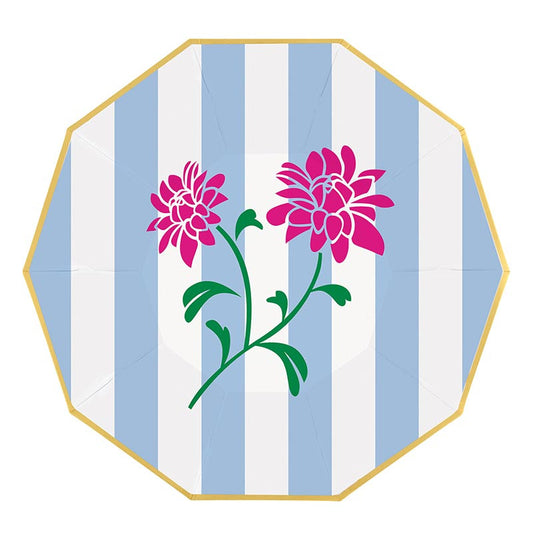 Mahjong Floral Foil Paper Plates