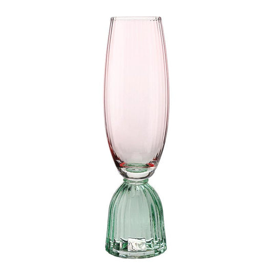 Pink & Green Champagne Glass