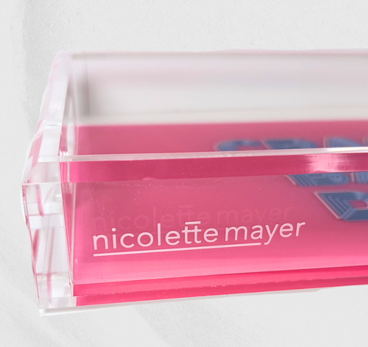 Hibuscus & Powder Blue Acrylic Rectangle Tray