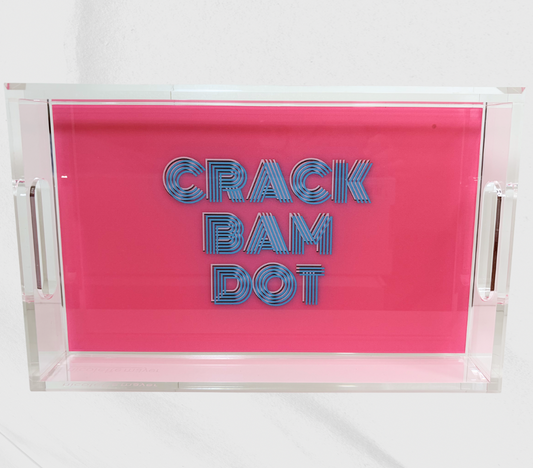 Hibuscus & Powder Blue Acrylic Rectangle Tray