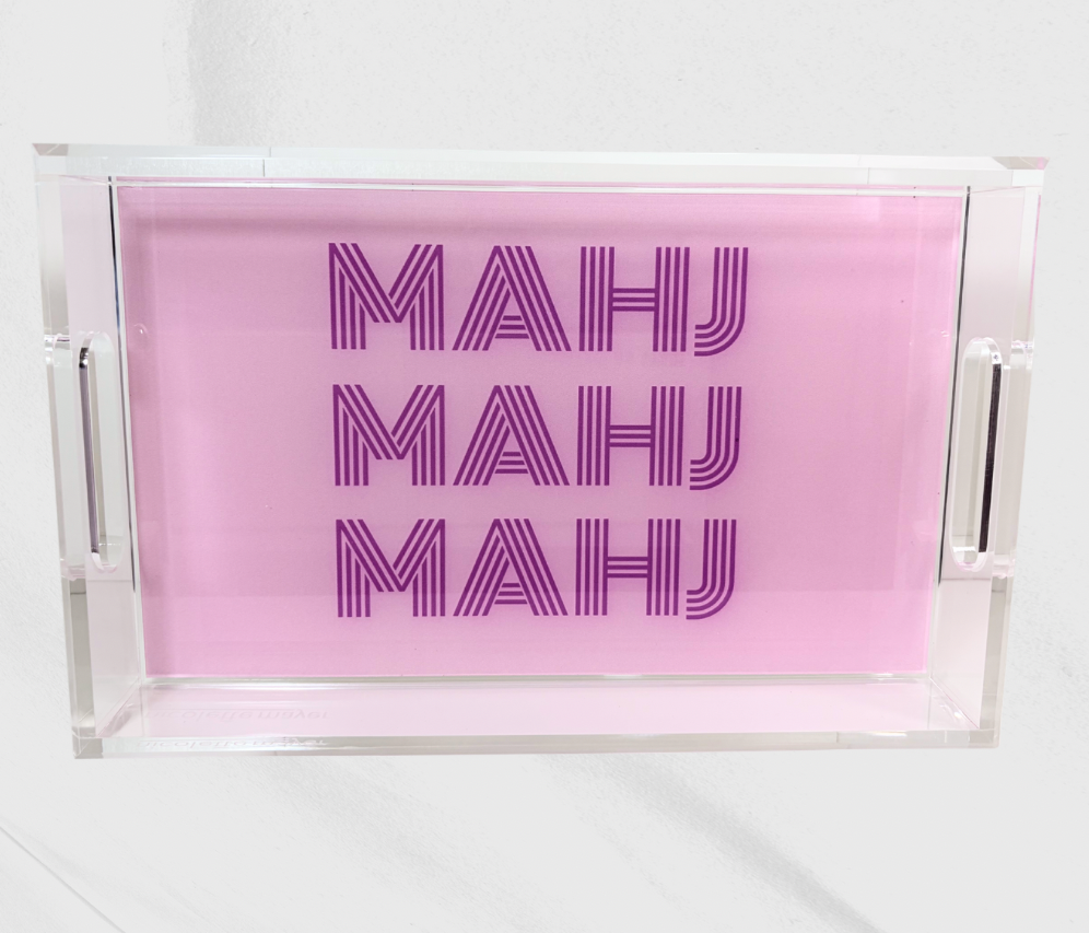 Pink & Magenta Mahj Mahj Mahj Acrylic Tray