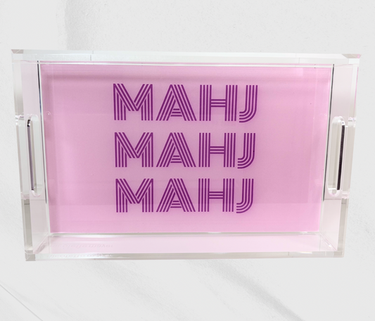 Pink & Magenta Mahj Mahj Mahj Acrylic Tray