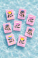 Floating Mahjong Tiles in Floral Pink for the Pool