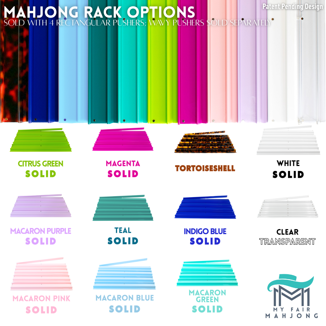 Premium Acrylic Mahjong Racks & Pushers