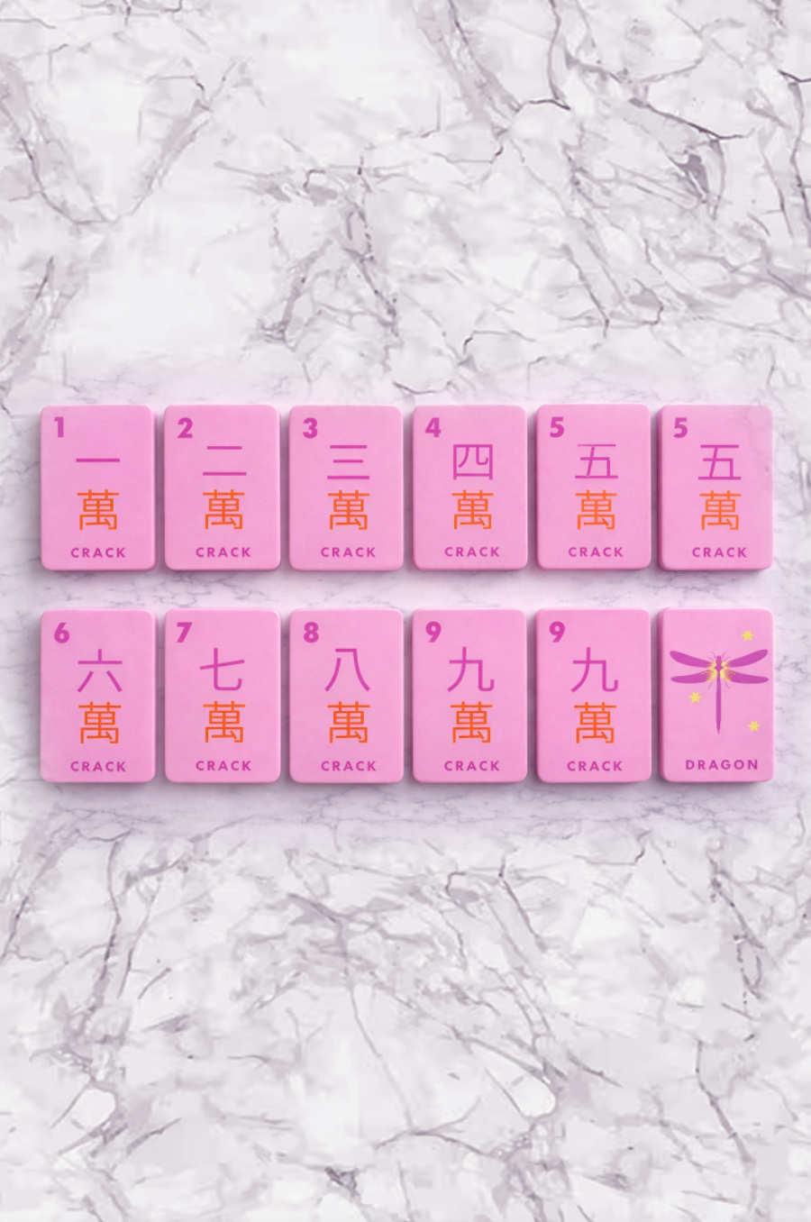 Floating Mahjong Tiles in Floral Pink for the Pool