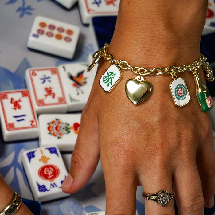 14k Gold Plated Mahjong Charm Bracelet